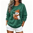 thumbnail image 2 of DIOAZUD Women's Halloween Sweatshirt Cute Funny Spooky Crewneck Long Sleeve Fall Tops Graphic Pullover Sweatshirts Pumpkin Patch Outfit, 2 of 8