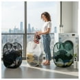 thumbnail image 4 of Pop Up Hamper, 2 PCS Mesh Pop Up Laundry Hamper, Foldable Mesh Laundry Basket with Space Saving Design for Home, Dorm, Travel and Storage, Blue, 4 of 5