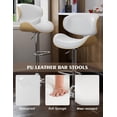 thumbnail image 5 of Bar Stools Adjustable Swivel Barstools Counter Stools with Back Sets of 4, Mid-Century Modern PU Leather Upholstered Counter Height Barstools, Kitchen Island Bar Chairs, Snow White, 5 of 7