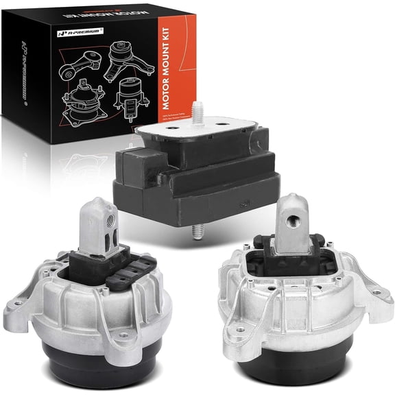 A-Premium 3PCS Engine Motor Mount Transmission Mount Set Compatible with BMW 535i 2011-2016 535i GT 640i 640i Gran Coupe 740I 740LI 740Li xDrive 3.0L, Automatic Transmission RWD, Replace# 22116777365
