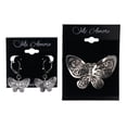 thumbnail image 2 of Mi Amore Butterfly Convertible Necklace Pendant Pin-Earring-Set Silver-Tone, 2 of 2