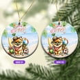 thumbnail image 2 of Pomeranian Hello Summer with Sunglasses and Surfboard Tropical Vibes Ceramic Round Ornament Pom Dog Lover Gifts Home Tree Decor - 00007, 2 of 5