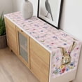 thumbnail image 4 of Bunny Easter Table Runner - 70 Inch Long, Kitchen Dining Table Runner Dresser Scarves, Pink Plaid Spring Floral Pastoral Farmhouse Decor for Coffee Tables Wedding Party Banquet, 4 of 8
