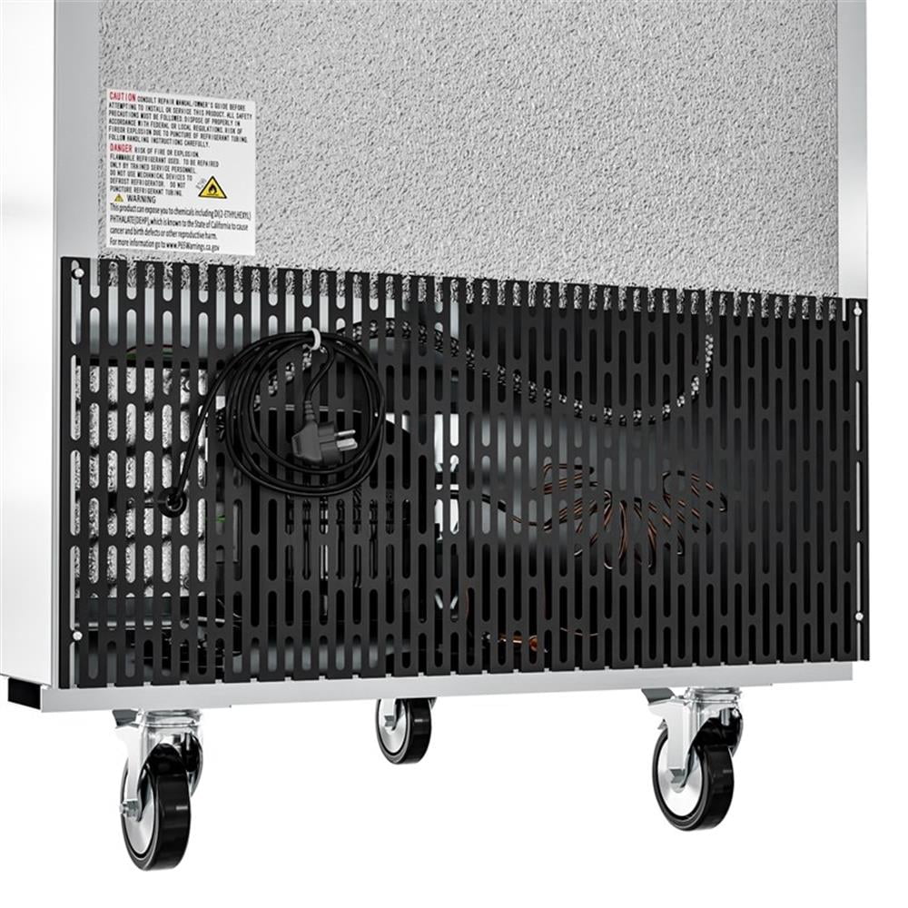 Pemberly Row 29" Commercial Stainless Steel Half Door Reach-In Freezer in Silver