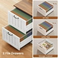 thumbnail image 5 of Farmhouse L Shaped Desk with Storage, Rustic Corner Desk with Monitor Stand, 2 File Drawers & 1 Cabinet, Home Office Desk with Spacious Desktop, Large PC Workstation, White & Black Top, 5 of 8