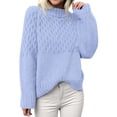 thumbnail image 1 of Suéter PRETTYGARDEN Oversized de Punto Trenzado Azul Claro Talle S, 1 of 8