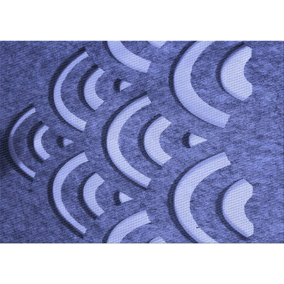 Ahgly Company Machine Washable Indoor Rectangle Transitional Sky Blue Area Rugs, 7' x 9'