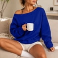 thumbnail image 3 of HappyYEE Women’s off the Shoulder Sweatshirt -Oversized Long Sleeve Versatile Sweatshirt - Fall Fleece Lined Daily Casual Layering Tops XXS, 3 of 7