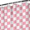 thumbnail image 3 of Pink and White Checkerboard Pattern Shower Curtain 36"x72" ,Bathroom Decorative Shower Curtains Set with 12 Hooks,Modern Waterproof Washable Shower Curtain, 3 of 6