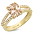 thumbnail image 7 of Solitaire with Accents Engagement Ring for Women - 3.48ct Simulated Champagne Diamond in 14K Yellow Gold Promise Ring, 7 of 7
