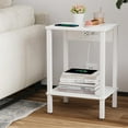 thumbnail image 4 of Set of 2 End Table , Narrow Side Table  Ports and Outlets, Nightstands with 2-Tier Storage Shelves, Sofa Table for Small Space Living Room Bedroom, 4 of 9