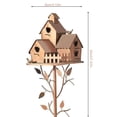 thumbnail image 2 of Metal Bird House With Pole Birdhouse Garden Stake Yellow Outdoor Long-lasting Beauty Multi-size Resting Place For Birds, 2 of 9