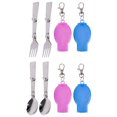 thumbnail image 1 of LEEYNEER 4 Pack Foldable Forks and Spoons Set with Organizer Case Portable Folding Tableware for Travel Camping Outdoor Activities, 1 of 2