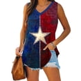 thumbnail image 2 of AGWOLF Women's 4th of July Tank Tops Trendy 250 Anniversary Patriotic Tees Dressy Casual Crewneck Tunic Blouses Loose Sleeveless Shirts Blue XXL, 2 of 7