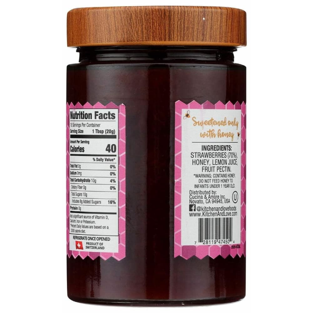 (Pack of 6) Kitchen and Love Strawberry Preserve Honey 12.3 Oz