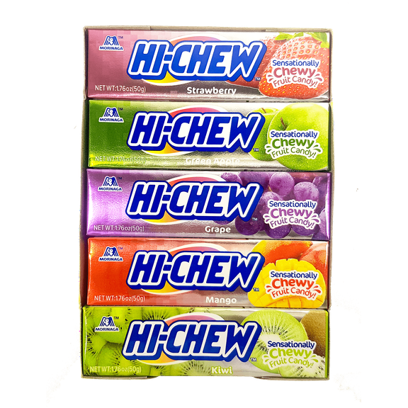 Hi-Chew Chewy Fruit Candies Variety Flavors 10-Pack  10 X 1.76 Oz. By Morinaga (Strawberry, Green Apple, Grape, Mango, Kiwi)