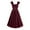 Wine, variant on Quinlirra Ladies Medieval Retro Style Solid Color Trumpet Sleeve Princess Dress Women's Plus Size Lace Up Gothic Short Sleeve Shaping With Straps Long Dress
