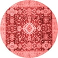 thumbnail image 1 of Ahgly Company Machine Washable Indoor Round Oriental Red Traditional Area Rugs, 5' Round, 1 of 4