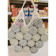 Mesh Bags Reusable Cotton Mesh Grocery Bags - 100% Cotton | Net Cotton String | Shopping Bag – Eco Market Bag - Tote Bag Vegetable - Pack of 3 Portable/Reusable/Washable
