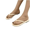 thumbnail image 4 of Anuirheih Slip on Sandals Women,Women's Knitting Comfortable Slippers Clip Toe Casual Sandals Flat Bottom Flip Flop(Beige), 4 of 5