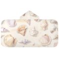 thumbnail image 5 of Yayeee Kids Hooded Towels Toddler Soft Absorbent Beach Bathing Wrap 50" x 23.5", Colorful Watercolor Seashells, 5 of 5