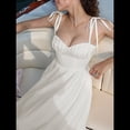 thumbnail image 4 of Vestido Midi Coral de Satén de Lujo para Mujer, Vestidos de Verano Sin Mangas con Tirantes Finos, Corsé para Fiesta de . L, 4 of 10