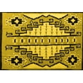 thumbnail image 1 of Ahgly Company Machine Washable Indoor Rectangle Abstract Yellow Modern Area Rugs, 4' x 6', 1 of 4