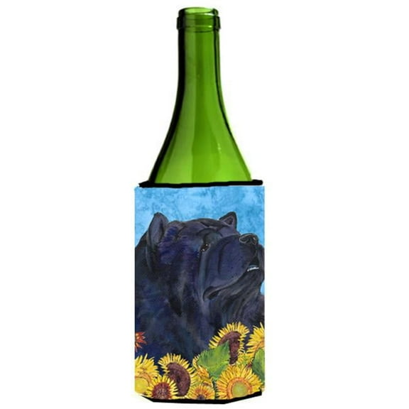 Chow Chow In Summer Flowers Wine bottle sleeve Hugger - 24 oz.