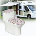 thumbnail image 6 of FORUDESIGNS School Bus Apple Pencil Pattern Toilet Lid Cover Set of 2, Comfortable Bathroom Toilet Protector, Machine Washable Seat Covers Fits Most Size Toilet Lids, Gifts for Family, 6 of 8