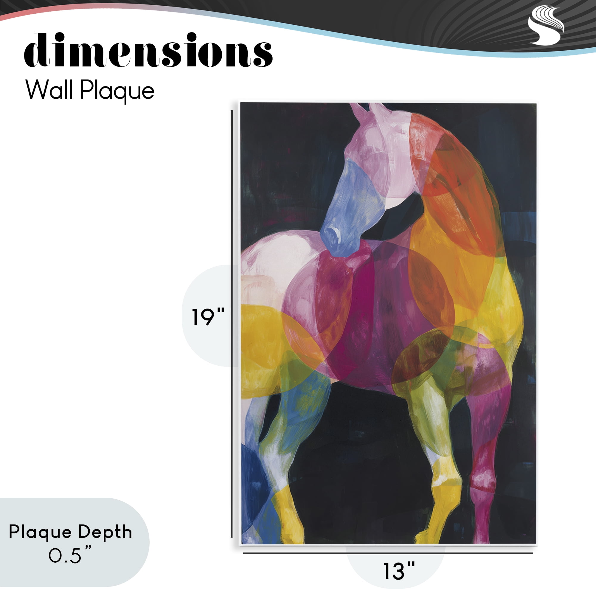 Stupell Industries Prism Horse Abstraction Wall Plaque Art, design by Chromatic Storm Studio