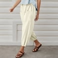 thumbnail image 4 of Pantalones colombianos Gibobby de mujer con bolsillo sueltos casuales cómodos Beige M, 4 of 5