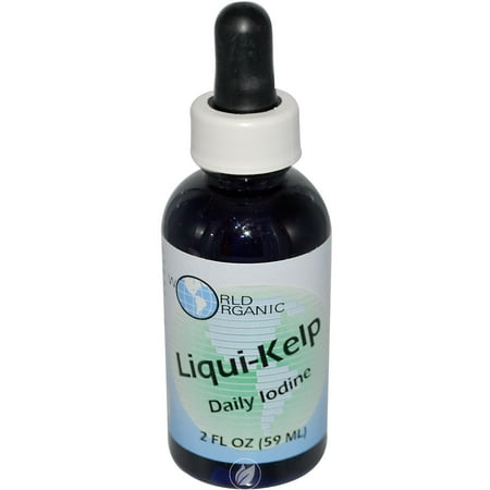 Organic Iodine - World Organics Kelp Iodine Supplement Liquid 2 Ounce, Pack of 2