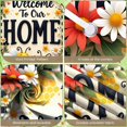 thumbnail image 4 of Red Cardinal Welcome Banner Pink Blossom Floral Backdrop Spring Themed Natural Bird Display for Home Decoration Garden Party Spring Event, 4 of 9