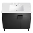 thumbnail image 6 of Modway Miles 36" Wood Bathroom Vanity with Tapered Legs in White/Black, 6 of 11