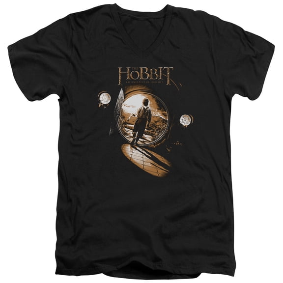 The Hobbit Hobbit Hole S/S Adult V-Neck T-Shirt 30/1 T-Shirt Black