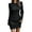 Black, variant on JIKNTTR Women Knit Dress Puff Long Sleeve Dress for Fall Winter Round Neck Casual Tunic Dress Oversized Sweater Dress Soft
