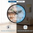 thumbnail image 5 of Voice Activated Clock with Glow Light 12 Inch Large Silent Wall Clock Battery Operated for Home Decor Abstract Wild Animals, 5 of 8