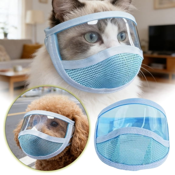 Ailezt Transparent Cat Muzzle For Prevention Hygienic And Breathable Face With Wide Field Of Cat For Control