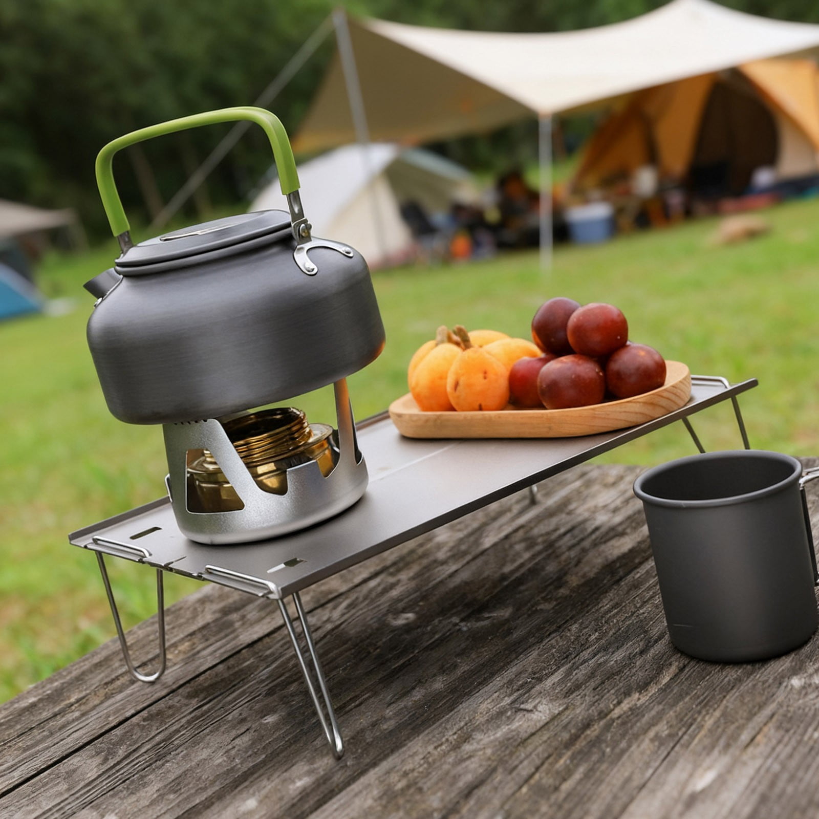Lightweight Portable Stove Burner, Mini Camping Stove with Aluminum Stand & Windshield, Backpacking Stove for Outdoor Cooking, Hiking, Picnic, Survival Gear