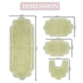 thumbnail image 2 of Home Weavers Inc Allure Collection 100% Cotton Non-Slip Bathroom Rug Set, Machine Washable Bath Rug, 4 Piece Bath Mat Set with Contour Green, 2 of 5
