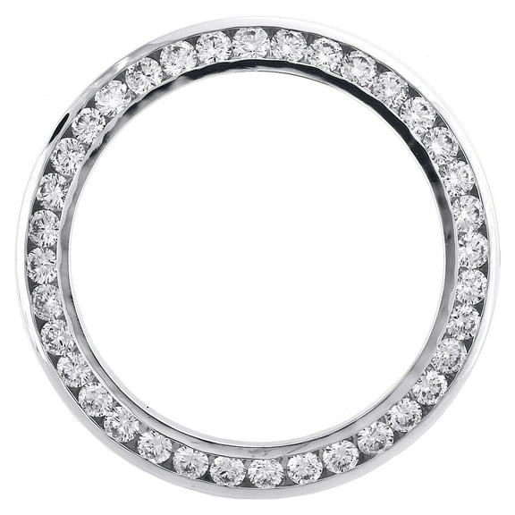 Genuine Round Diamond 10 Points Channel Set Bezel For 36mm Rolex DateJust 3.6 CT