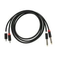 thumbnail image 1 of Cable RCA dual de 1/4 pulg. A Cable TS doble 4,9 pies 6,35 mm Cable de interconexión estéreo con 2 puertos RCA a 2 puertos TS, 1 of 8