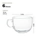 thumbnail image 3 of Tazas de vidrio jumbo de 16 oz con asa para café, té, sopa, vaso transparente para beber, juego de 6 unidades, 3 of 3