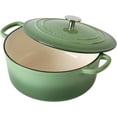thumbnail image 4 of Enameled Cast Iron Dutch Oven Pot With Lid, 5.5 Quart, for Bread Baking, Cooking, Pistachio Green, 4 of 7