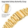 thumbnail image 4 of For Huawei Watch Fit 3 Stainless Steel Strap Crown Shape Rhinestone Decor Watch Band - Black, 4 of 5
