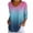 Blue, variant on Gswybco 3/4 Sleeve Shirts for Women Casual Print Loose T-Shirt Dressy Blouse Sporty Business Work Pullover Tops V-Neck Tunic Tops