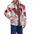 thumbnail image 2 of Wukai Textured Heart Abstract Art Print Men's Zip-Up Hoodie,Fleece Full-Zip Hoodie for Men, Hooded Sweatshirt-Small, 2 of 5