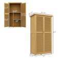 thumbnail image 5 of Miekor Furniture 5' x 3' Wooden Outdoor Storage Cabinet, Garden Sheds & Outdoor Storage with Asphalt Roof & 2 Large Wood Doors with Lock, Yellow 86444, 5 of 8