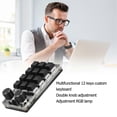 thumbnail image 3 of Programmable Macro Keyboard 2 Knobs Blue Switch Black 12 Keys Mini Keypad with RGB for Office Games Music Media, 3 of 5