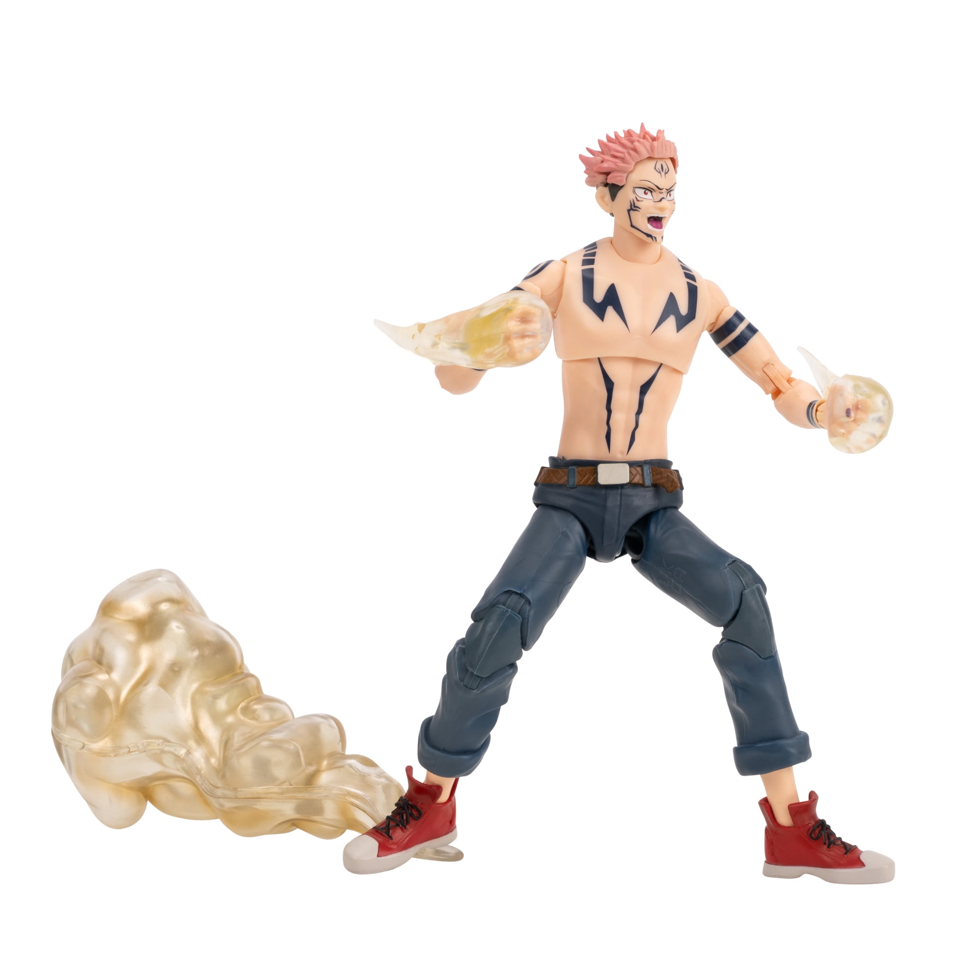 Total Anime Ryomen Sukuna - 6.5-Inch Figure with Swappable Faceplates, Alternate Hands, and Energy Effects
